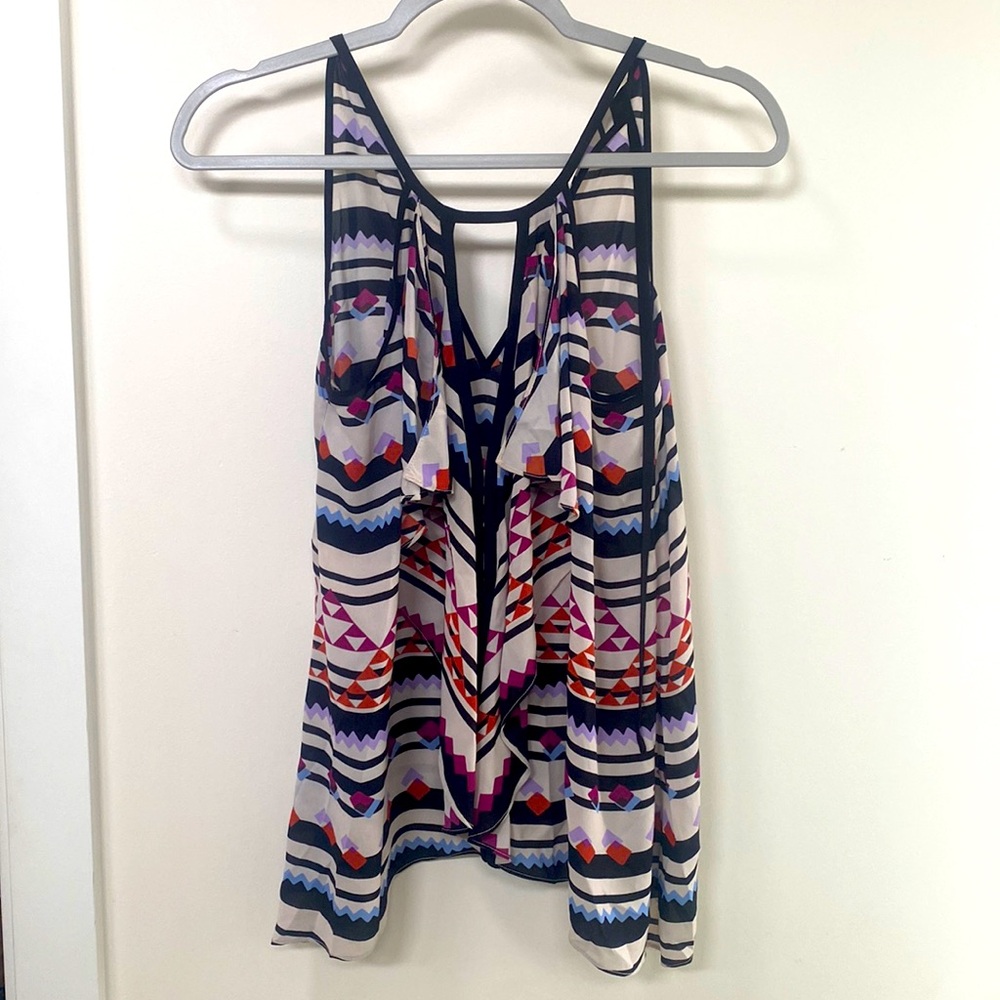BCBG Printed Sleeveless Blouse